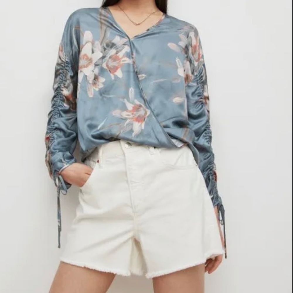 AllSaints Preslie Silk Kuroyuri Top US 2 / UK 6